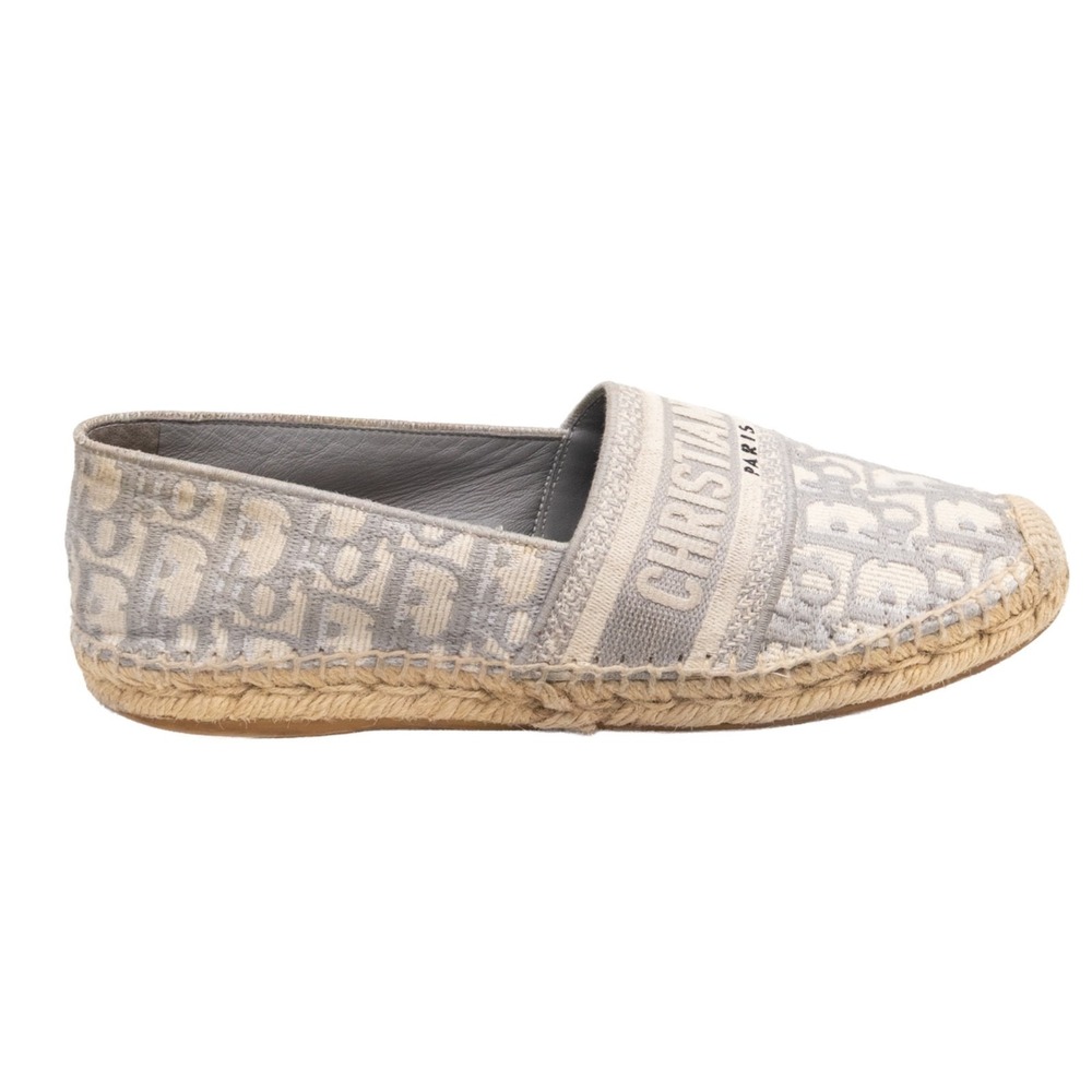 Christian Dior Granville Oblique Espadrilles Gray Canvas Flats EU 38.5 US 8 - Picture 3 of 16